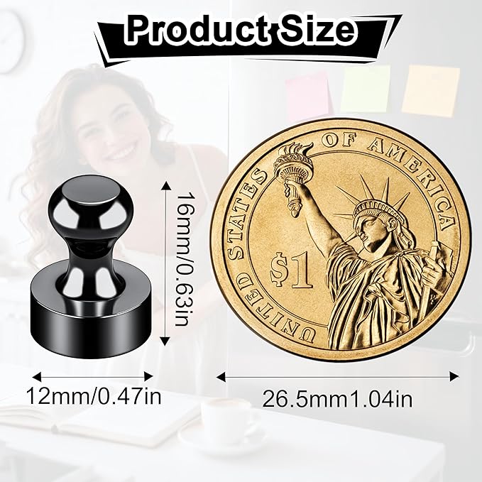 Tiergrade Metallic Magnets, Refrigerator Magnets, 60 Pack Black Magnetic Push Pins, Strong Fridge Magnets, Multi-use Whiteboard Magnets Perfect for Kitchen Office Classroom