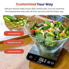 Etekcity Food Nutrition Scale, Smart Food Scale for calorie count, IPX6 Waterproof, Rechargeable, Bluetooth, Ounces and Grams for Weight Loss, Cooking, 304 Stainless Steel, Luminary 22lb