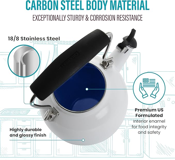 Chantal Tea Kettle, Vintage Series, Enamel on Steel, Whistling (Cobalt Blue)