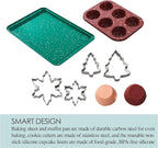 Chicago Metallic 12 Piece Holiday Baking Set, Perfect For Baking Holiday Cookies, Cupcakes, Muffins, and Much More