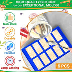 6 Pcs Robot & Bricks Silicone Molds for Chocolate – Non-Stick, Heat-Resistant & Easy to Clean – Chocolate Molds Silicone Design for Baking, Ice, Gummy, Candy & Cake Decorating – Fun DIY Kitchen Tool