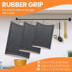 Extra Large Cutting Boards, Plastic Cutting Boards for Kitchen (Set of 3) Cutting Board Set Dishwasher Chopping Board with Juice Grooves Easy-Grip Handles, Almond Gray, Empune
