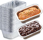 (55 Pack) 1LB Mini Foil Loaf Pans - 1 Pound Disposable Aluminum Baking Pans for Individual Bread, Cake, Meatloaf - Small Loaf Pans with Liners, Small Bread Tins 6 x 3.5 x 2