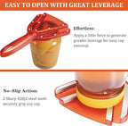 Uinxan Jar Opener for Weak Hand & Seniors with Arthritis,Easy Twist Off Bottle Caps,Patent | Unique Kitchen Gadgets,Handheld Lid Top Open for Elderly/Women/Men (Orange)