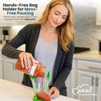 Original Jokari Adjustable Baggy Rack Stand 1 Pack. Prop Plastic Ziploc Freezer Storage Bags Open Hands-Free To Pour Leftovers, Snacks and Meal Prep Ingredients With No Food Spills or Kitchen Mess.