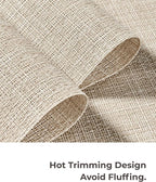 Leetaltree Beige Placemats Set of 8 - Heat Resistant Non-Slip Place mats for Dining Table, Washable Durable PVC Vinyl Woven Table Mats（Beige, 8）