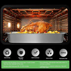 Stainless Steel Turkey Roasting Pan,Heavy Duty Nonstick Surface Roaster Pan Christmas Rectangular Lasagna Cake Baking Pans with Rack,Meat Claws, Turkey Fork,Silicone Brush,Tender Meat Needle