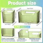 8 Pcs Storage Organizer Bins Wall Mounted Organizer Basket Plastic Cabinet Door Bins Stackable Hanging Baskets for Organizing for Wall Refrigerator Kitchen Bathroom Pantry(3.94'',Green)