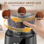 AYCHIRO Burr Coffee Grinder Electric, Adjustable Burr Mill with 30 Grinding Settings, Coffee Bean Grinder with Touchscreen, 2-12 Cups