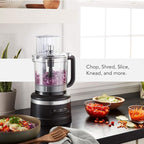 KitchenAid 13-Cup Food Processor, Black Matte & Variable Speed Corded Hand Blender KHBV53, Contour Silver