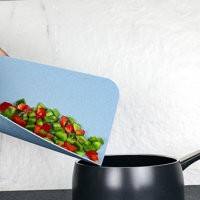 Chef Craft Eco-Friendly Wheat Straw Cutting Board with Durable Plastic Backing, 3-Piece Flexible Cutting Board Set (Pink, Blue, Green)