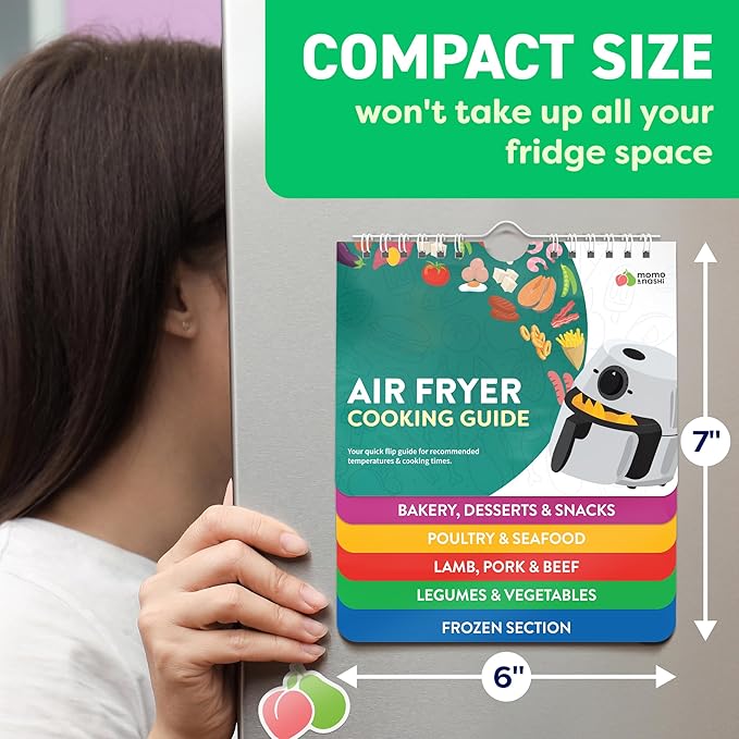 Air Fryer Cheat Sheet Magnets Cooking Guide Booklet - Air Fryer Cookbooks, Air Fryer Liners - Air Fryers Kitchen Gifts Gadgets 2026 - Air Fryer Accessories, Kitchen Gadgets Gifts for Mom Wife Grandma