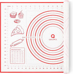 Silicone Pastry Baking Mat Dough - 16x24Inch Large Non Stick Slip Cookie Bread Rolling Mats Sheet, Kitchen Counter Kneading Cooking Board Pad Matt with Measurement for Pie Pizza Cookies Fondant Making
