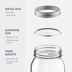 Paksh Novelty Wide Mouth Mason Jars With Lids 32 oz – Glass Quart Mason Canning Jars, Large Mason Jar Wide Mouth for Canning, Pickling, Jelly Preserving & Meal Prep, 2-Pack
