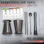 Gusto Nostro Mint Julep Cups Set of 2 - Stainless Steel Julep Cup Kit with Straws, Muddler, Spoon, Recipes, Vases - Southern-style Cocktail Glasses for Home Bar - Stainless Steel Cocktail Cups (Black)