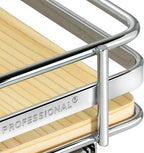 LYNK PROFESSIONAL® Élite™ Pull Out Spice Organization for Cabinets - 8-3/8 inch Wide – Spice Rack for Inside Cabinets – Wood/Chrome - Sliding Spice Rack Organizer for cabinet – Spice Rack - 1 Tier