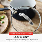 GreenPan x Bobby Flay 2.5QT Nonstick Saucepan with Glass Lid, PFAS-Free Diamond Ceramic, Induction Suitable, Stay-Cool Silicone Handle, Easy Clean Dishwasher & Oven Safe, Chef Pan, Oxford Blue
