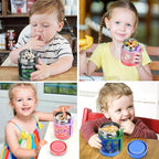 10oz Soup Thermo for Hot Food Kids,Lunch Thermo Kids Food Jar with Spoon Hot Insulated Food Containers,Leak Proof Stainless Steel Wide Mouth Lunch Thermo Jar for School(Pink-Rainbow)