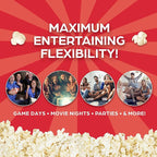 West Bend Stir Crazy Movie Theater Popcorn Popper, Gourmet Popcorn Maker Machine with Nonstick Popcorn Kettle, Measuring Tool and Popcorn Scoop for Popcorn Machine, 4 Qt., Blue