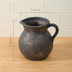 MIYUKI Rustic Kitchen Utensil Holder - 7.6 Inch Ceramic Utensil Crock for Countertop, Vintage Kitchen Counter Decor