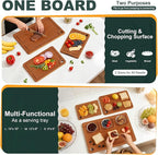 Bamboo Cutting Boards for Kitchen, 3-Piece Set with Juice Grooves, Side Handles & Non-Slip Mats – Durable Bamboo Chopping Board for Meat, Vegetables and Fruits Ideal Kitchen Gifts