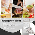 HaWare Knife Set, 21 Pieces Stainless Steel Kitchen Knife Block Set, Khaki Chef Knife Sets with Measuring Spoon & Slicer for Home, 6 Steak Kinves, Sharp Blade & Light Weight Cutlery, Ergonomic Handle