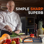 5 Precision Adjust Knife Sharpener- 3-Stage Premium Kitchen Knife Sharpener to Repair, Restore & Polish Blades by Sharp Pebble