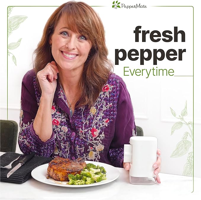 PepperMate Traditional Pepper Grinder Mill - Manual, High-Efficiency Salt and Pepper Grinder Set - Durable, Adjustable Coarseness Pepper Mill Grinder - Easy to Use (Green)