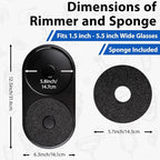 Margarita Salt Rimmer Set, 1 Pack Bar Salt and Sugar Rimmer with Sponge, 2-in-1 Bar Glass Cocktail Rim Set, Dishwasher Safe Black Barware Tools for Margarita Mojitos (Black)