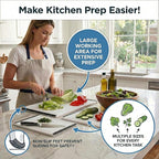 Thirteen Chefs Non Slip Cutting Board 3 Pack Set for Kitchens with Groove - BPA Free and Dishwasher Safe with 16, 12 and 10 Inch Sizes