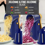 Zulay Kitchen Rotary Cheese Grater 5 Blade Cheese Shredder - Manual Hand Crank Cheese Grater With Reinforced Suction & 5 Interchangeable Drums - Easy to Use, Vegetable Chopper Round Mandoline Slicer