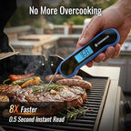 0.5 Sec Instant Read Meat Thermometer Digital with ±0.5℉ Precision, Food Thermometer for Cooking Kitchen Gadgets, Oven Grill Candy BBQ Essentials Accessories, Gifts for Him Dad Men Birthday, Blue