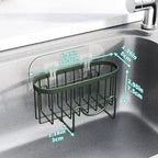 HapiRm Sponge Holder for Kitchen Sink - Sink Caddy with Unique M-Shaped, 2 Installation Methods Kitchen Organizer, Rustproof Stainless Steel Sponge Caddy - Green