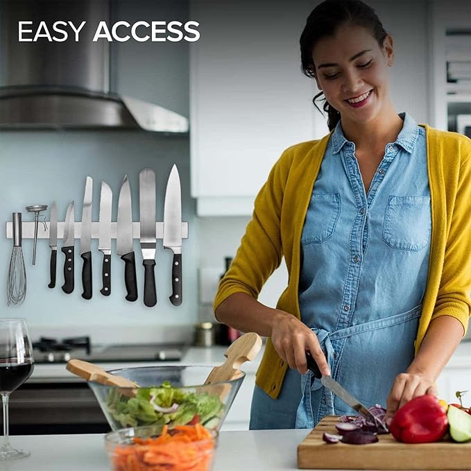 Modern Innovations 18 Inch Stainless Steel Magnetic Knife Bar - Use as Knife Holder, Rack, Strip, Kitchen Utensil and Tool Holder