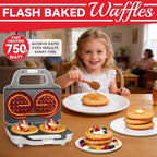 SugarWhisk 4 Inch Double Mini Waffle Maker Machine, Chaffle Maker, Waflera Electrica, Small Waffle Iron for Waffles, Keto Chaffles, Hash Browns, Cookies, Non-stick Plates