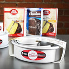 Fat Daddio's PRD-1BOX Anodized Aluminum One Box of Cake Mix Mini Tier Round Cake Pans, Set of 3, Silver