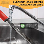 Orblue Lemon Zester & Cheese Grater - Premium Citrus Zester, Kitchen Grater for Parmesan, Chocolate, Fruits, Vegetables, Ginger, Garlic, Nutmeg - Stainless Steel Blades with Protective Cover, Red