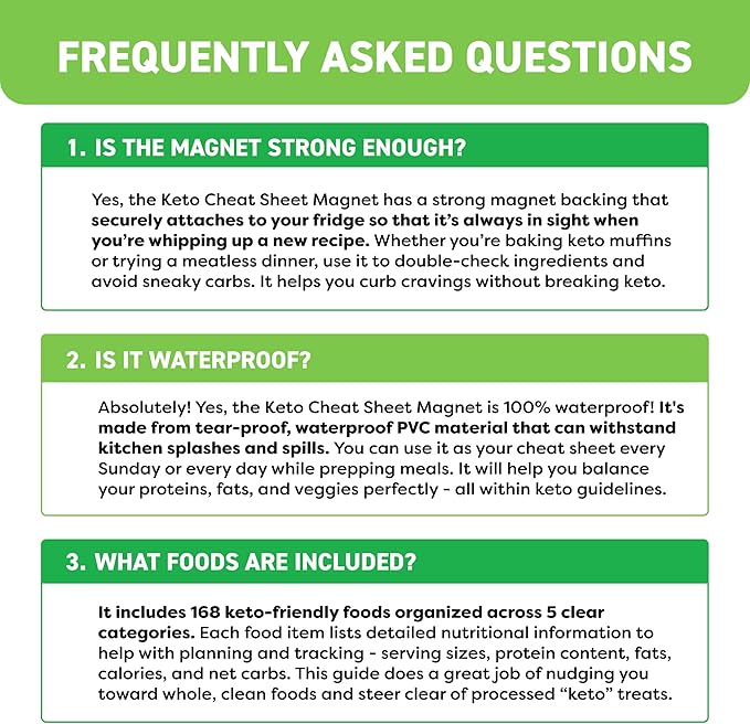 Keto Cheat Sheets Magnets Booklet - Keto Cookbook Meal Plan - Keto Diet Book for Beginners Over 60 - Keto Food Book Magnetic Chart - Weight Loss Low Carb Ketogenic Diet - Keto Food List Charts