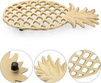 Sumnacon 2 Pack Rectangle Cast Iron Trivets, Rustic Iron Hot Dish Plate Trivet for Kitchen Countertop Dining Table (Gold, 8.5 x 5.2 Inch)