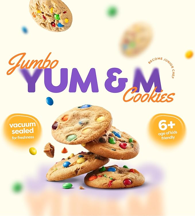 BAKETIVITY Kids Baking DIY Activity Kit - Bake Delicious Yum&m Jumbo Cookies- Real Fun Little Junior Chef Essential Kitchen Lessons, Includes Pre-Measured Ingredients and Easy to Follow Recipe.