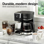 Hamilton Beach 2-Way 12 Cup Programmable Drip Hot and Iced Coffee Maker & Single Serve Coffee Machine, Glass Carafe, Auto Pause and Pour, Black (47500J)