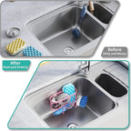 HapiRm Sponge Holder for Kitchen Sink - Sink Caddy with Unique M-Shaped, 2 Installation Methods Kitchen Organizer, Rustproof Stainless Steel Sponge Caddy - Pink