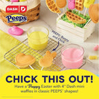 Dash & PEEPS® Mini Waffle Maker- Mini Machine for Creative Homemade Treats - Nonstick Iron with Unique Print Design - Stylish Waffle Machine - Yellow Chick