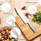 Marco Almond® Knife Block Set, KYA26 Knife Set with Block, 14 Pieces Stainless Steel Chef Kitchen Knives with Built-in Sharpener