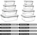 Vtopmart 8 Pack Glass Food Storage Containers with Airtight Lids, Glass Meal Prep Containers, Lunch Office Meal for Microwave, Oven, Freezer and Dishwasher, BPA Free
