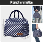 douyadady Lunch Bag Women/Men Lunch Box Women/Men (Blue+White dots)