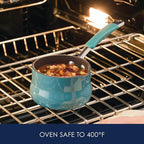 Rachael Ray Cucina Nonstick Butter Warmer, Hard Porcelain Enamel Aluminum, 0.75-Quart, Agave Blue - 16346