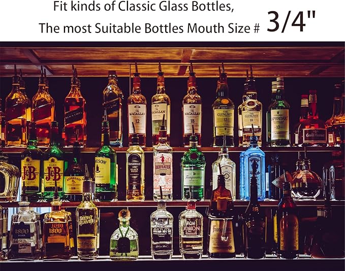 Pafusen 12 Pack Liquor Pour Spout With Dust Caps - Bottle Pourers for Alcohol, Olive Oil - Speed Pourers, Bar Bartender Accessories