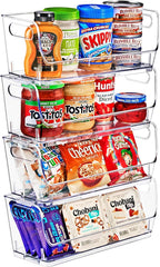 Sorbus Stackable Storage Bins Open Front, Clear Stackable Storage Bins, Pantry Bins for Storage and Organization, Acrylic Stackable Bins for Kitchen, Clear Pantry Organizer Bins (Small Wide 4 Pack)