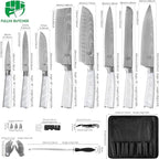 FULLHI Knife Set, 14pcs Japanese Knives Set, Multiple Colour Premium German Stainless Steel Chef Knife Set